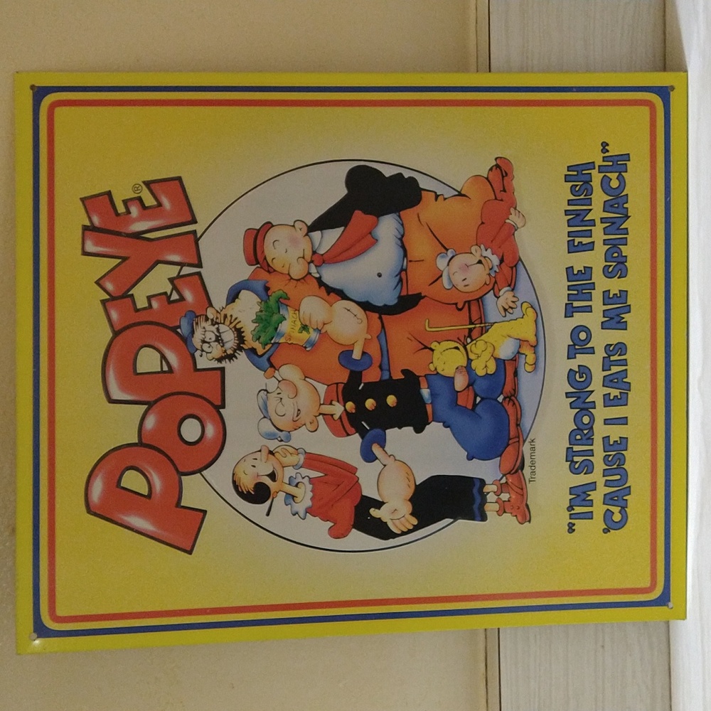 Vintage 1996 Popeye Reproduction Tin Sign King Features Syndicate Inc.